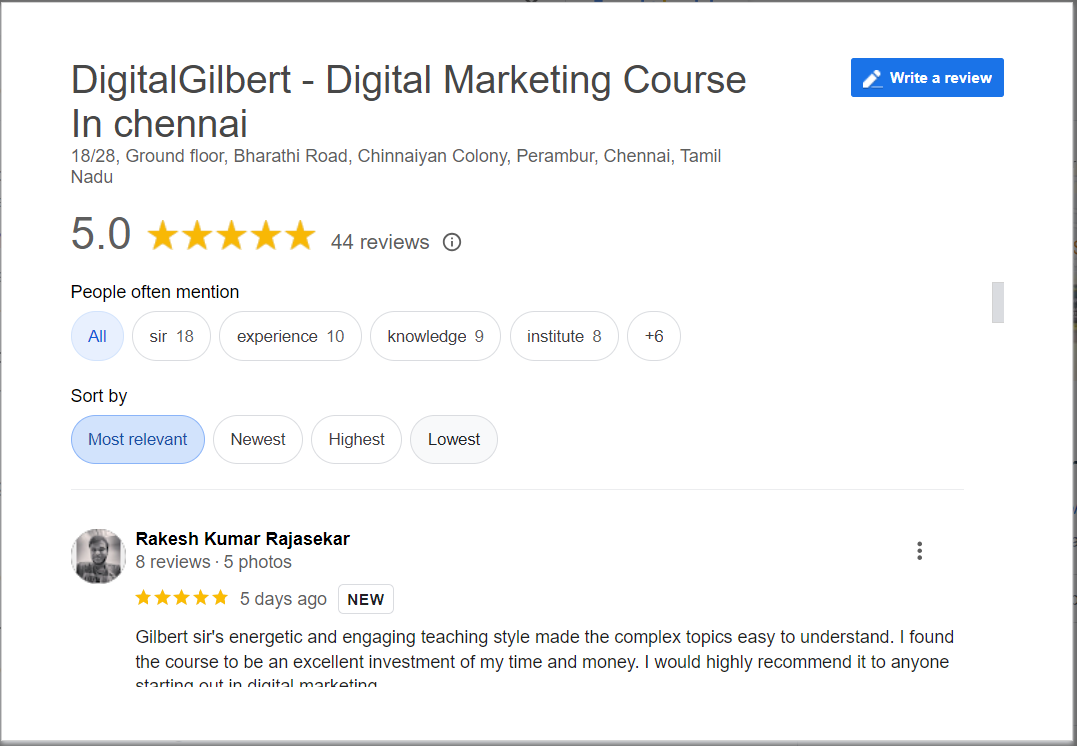 Digital Marketing Course Reviews